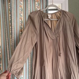 Beige Long-Sleeve dress oversized